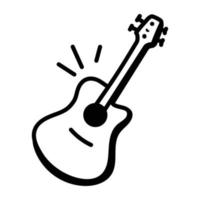 An editable sketchy icon of guitar vector