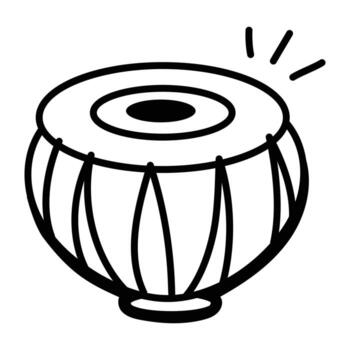 Drum hand drawn icon is scalable and ready to use vector