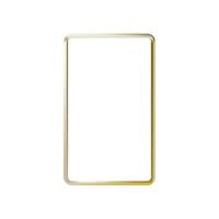 Golden square frame, golden geometric 3d objects isolated on white background. Smartphone, Mockup. Vector illustration