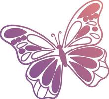 mariposa monarca, ilustración vectorial de silueta.