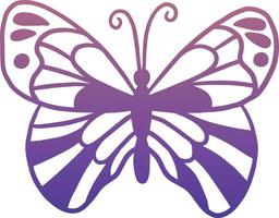 mariposa monarca, ilustración vectorial de silueta.