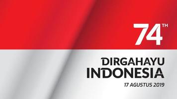17 August. Indonesia Happy Independence Day greeting card, banner, and texture background logo. - Vector