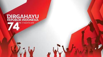 17 de agosto indonesia feliz día de la independencia tarjeta de felicitación, pancarta y logotipo de fondo de textura. - vectores