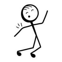 Stick figure with open arms, hand drawn icon of chill vector