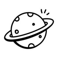 Premium doodle design of planet icon vector