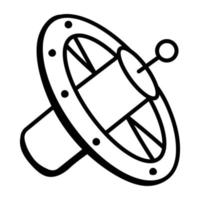 Check out this doodle icon of space station vector