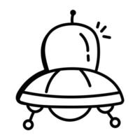 Check out this space capsule doodle icon vector