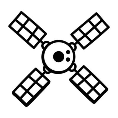 A handy doodle icon of space station