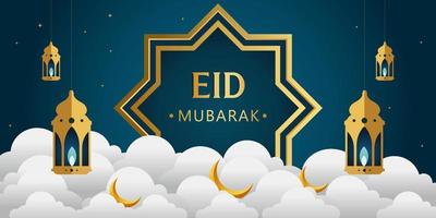 Eid Mubarak Background Design. Vector illustration suitable for greeting cards, posters and banners.