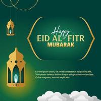 Eid Mubarak Square Banner Template. Vector illustration suitable for  Greeting Cards, Social Media Post, Posters, Event, and etc.