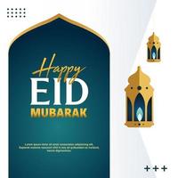 plantilla de banner cuadrado de eid mubarak. ilustración vectorial adecuada para tarjetas de felicitación, publicaciones en medios sociales, afiches, eventos, etc. vector