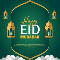 plantilla de banner cuadrado de eid mubarak. ilustración vectorial adecuada para tarjetas de felicitación, publicaciones en medios sociales, afiches, eventos, etc. vector