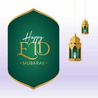 plantilla de banner cuadrado de eid mubarak. ilustración vectorial adecuada para tarjetas de felicitación, publicaciones en medios sociales, afiches, eventos, etc. vector