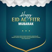 Eid Mubarak Square Banner Template. Vector illustration suitable for  Greeting Cards, Social Media Post, Posters, Event, and etc.