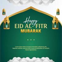 Eid Mubarak Square Banner Template. Vector illustration suitable for  Greeting Cards, Social Media Post, Posters, Event, and etc.