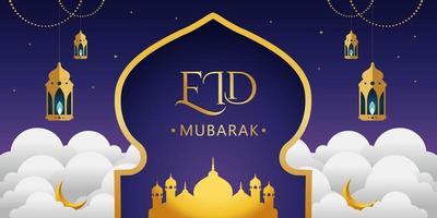 Eid Mubarak Background Design. Vector illustration suitable for greeting cards, posters and banners.