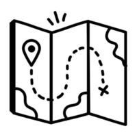 Hand drawn icon of map with scalability vector