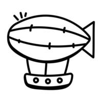 Premium hand drawn icon of airship vector