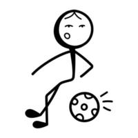 A well-designed doodle icon of soccer game vector