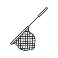 Scoop net linear icon. Thin line illustration. Fishing gear. Hoop net. Contour symbol. Vector isolated outline drawing