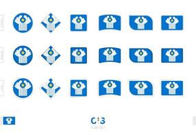 conjunto de banderas cis, banderas simples de cis con tres efectos diferentes. vector