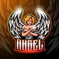 Angel mascot esport logo design vector