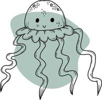 cute Cute jellyfish.  Vector illustration
