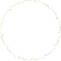 Round frame with  lilies of the valley vector