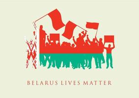 ilustración de diseño de protesta de bielorrusia. libertad del bielorruso. ilustración vectorial para pancartas de carteles. diseño para la humanidad, la paz, las donaciones, la caridad y la lucha contra la guerra vector