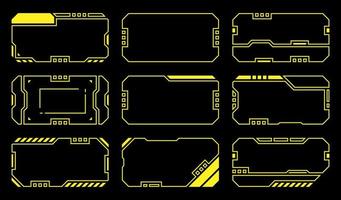 Yellow frame outline technology futuristic hud vector design.