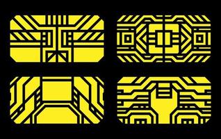 diseño de vector hud de tecnología de forma geométrica moderna abstracta amarilla.