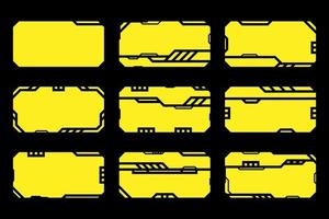 diseño de vector de tecnología de forma geométrica moderna abstracta de hud amarillo.