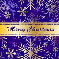 Christmas card. Golden lettering on snow background vector