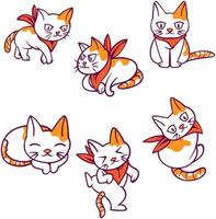 paquete de pegatinas de dibujos animados de gatos