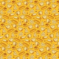 fondo de patrón de panadería de queso vector