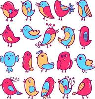 ilustración de garabato de pájaro de dibujos animados vector
