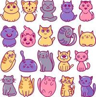 Cartoon Cat Doodle Illustration vector