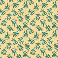 Leaf pattern. Vector seamless background with tropical leaves. Hand drawn leaf plant colorful illustration