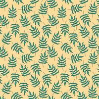 Leaf pattern. Vector seamless background with tropical leaves. Hand drawn leaf plant colorful illustration