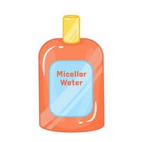 botella de agua micelar para el cuidado de la piel con tema de verano vector