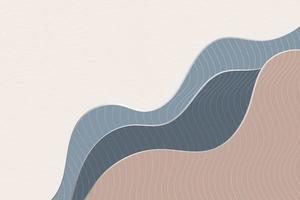 Abstract wavy background. Brown, grey and dark grey smooth waves with thin striped lines pattern vector