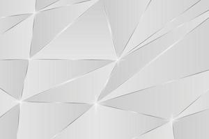 patrón poligonal abstracto superficie blanca oscura de lujo con líneas plateadas. vector de fondo decorativo