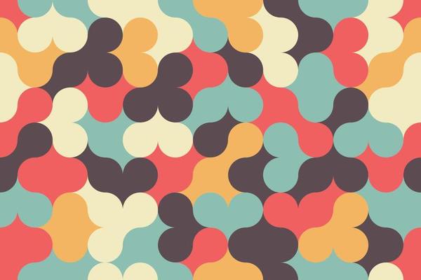 Abstract geometric seamless pattern. Retro mosaic tileable background