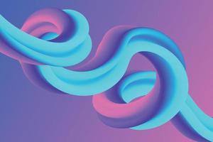 composición abstracta de gradiente de fluido de neón. ilustración de forma líquida iridiscente. las curvas violetas y azules dan forma al fondo vector
