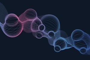 Navy blue liquid gradient digital background. Bubble volume decorative background vector