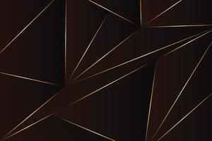 Stylish polygon in brown color with golden glitter lines. Geometric vector background for cover, card, design and presentation