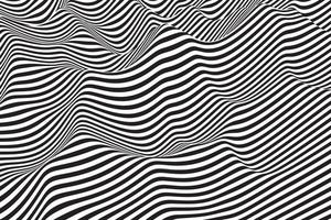 Black and white line wave background. Stylish smooth dynamic striped surface. Abstract smooth swirl pattern texture vector