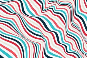 arte de ilusión óptica. fondo abstracto de flujo de rayas onduladas hirviendo. diseño de patrón de líneas coloridas vector