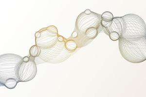 fondo de diseño decorativo de partículas de burbujas de gradiente de ciencia en estilo futurista vector