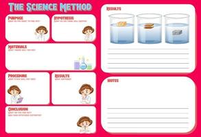 The science method worksheet for children vector